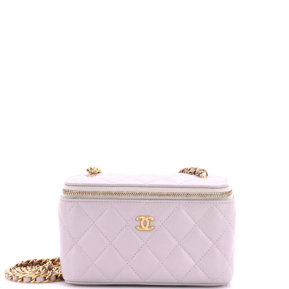 Chanel Small Pearl Crush Vanity Case with Chain Quilted Lambskin